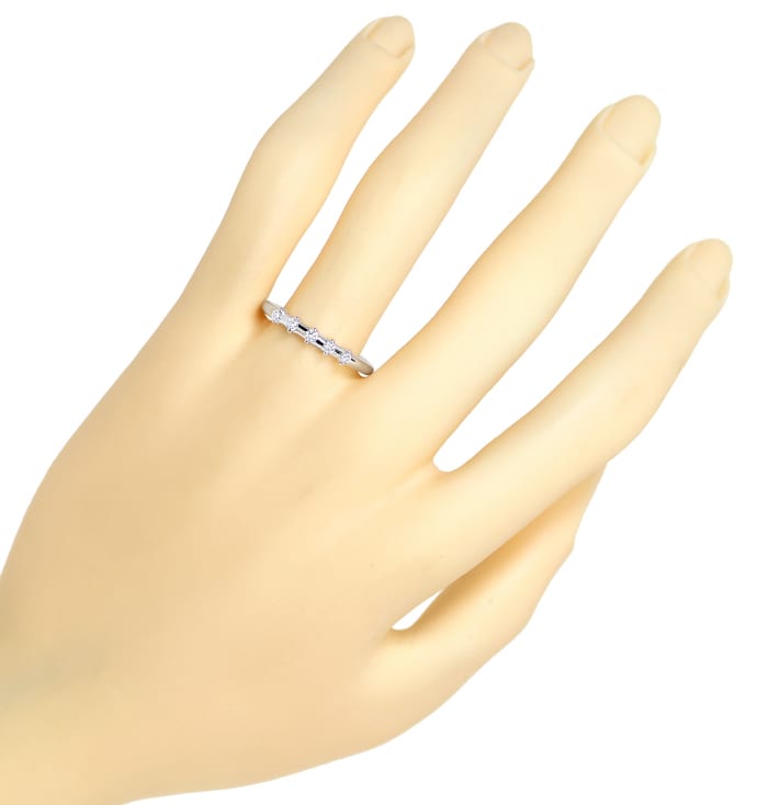 Foto 4 - Schmaler Halbmemory Ring mit Brillanten-Weißgold, Q1498