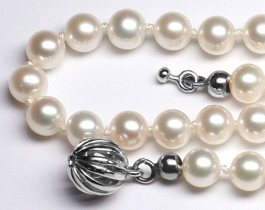 Foto 3 - Spitzen Akoya Zuchtperlkette Exakt Gleich Grosse Perlen, S4186