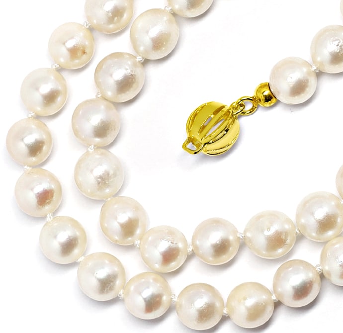 Foto 2 - Akoya-Perlenkette 70cm lang Gelbgold-Schloss, S5670