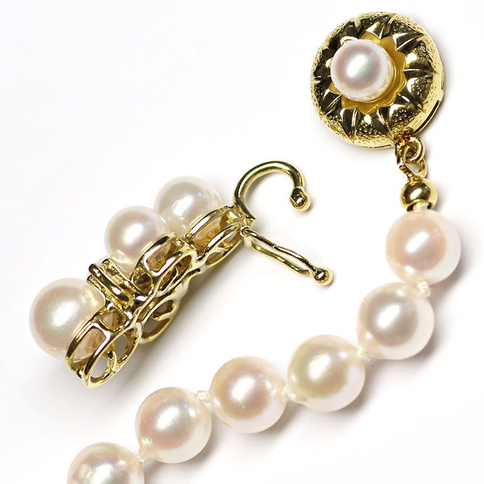 Foto 3 - Clipanhänger an Perlenkette und Ohrringe mit Brillanten, S9533